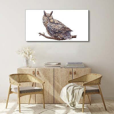 Painting animal bird owl Canvas print