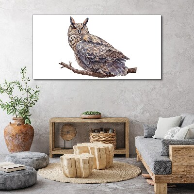 Painting animal bird owl Canvas print