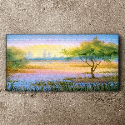 Watercolor nature tree Canvas print