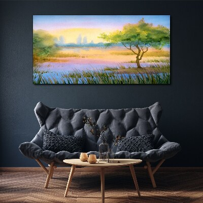 Watercolor nature tree Canvas print