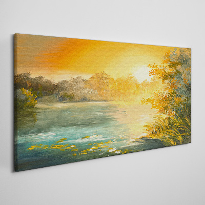 Golden hour on the river Print on canvas