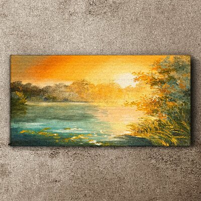 Golden hour on the river Print on canvas