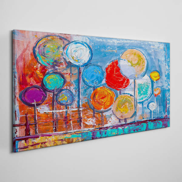 Colorful trees in the wind Print on canvas