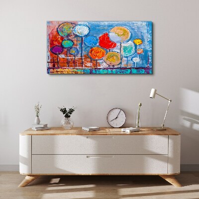 Colorful trees in the wind Print on canvas