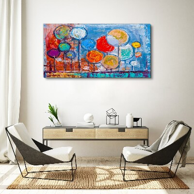 Colorful trees in the wind Print on canvas