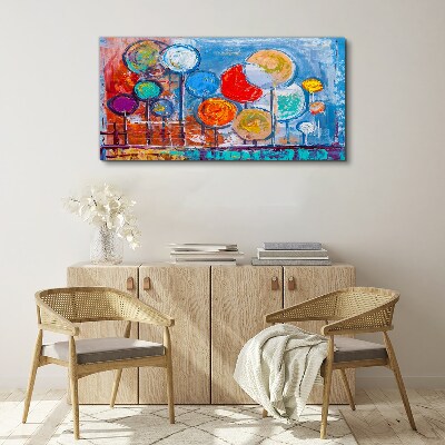 Colorful trees in the wind Print on canvas