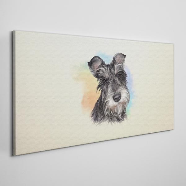 Portrait of a dog in pastel colors Canvas wall art