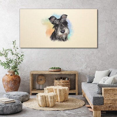 Portrait of a dog in pastel colors Canvas wall art