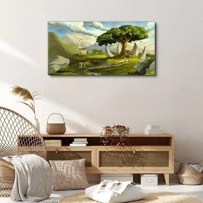 Fantasy tree stones Canvas print