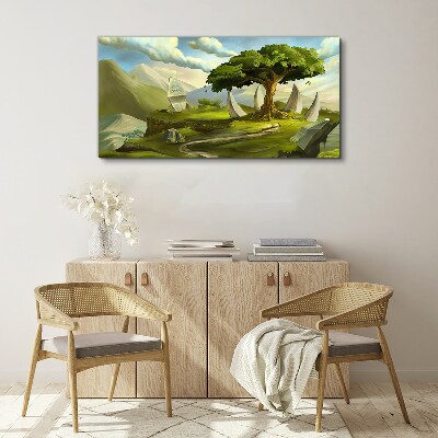 Fantasy tree stones Canvas print