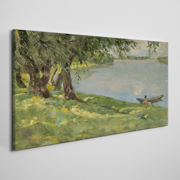 A peaceful landscape by the river Canvas wall art