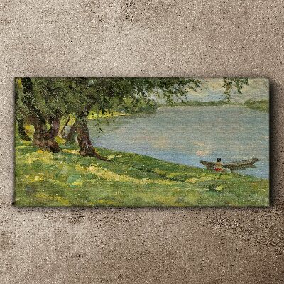 A peaceful landscape by the river Canvas wall art