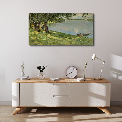 A peaceful landscape by the river Canvas wall art