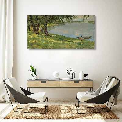 A peaceful landscape by the river Canvas wall art