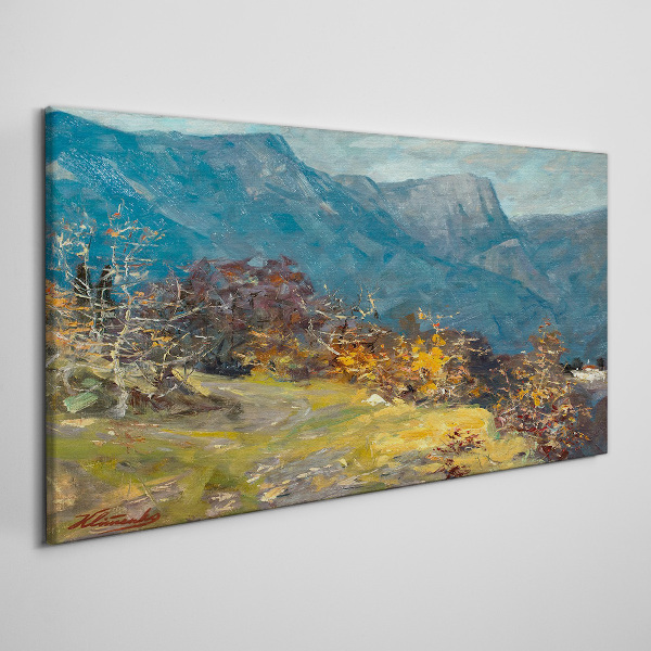 Mountain landscape in autumn colors Canvas wall art