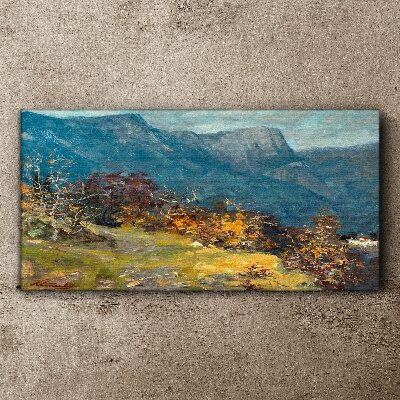 Mountain landscape in autumn colors Canvas wall art