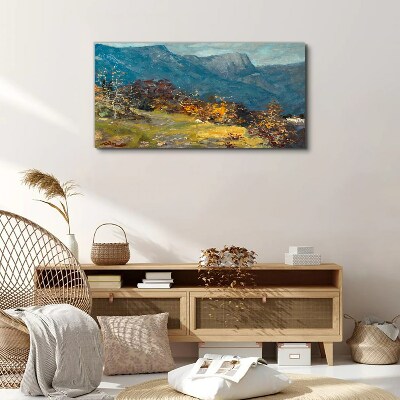 Mountain landscape in autumn colors Canvas wall art