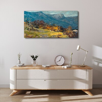 Mountain landscape in autumn colors Canvas wall art