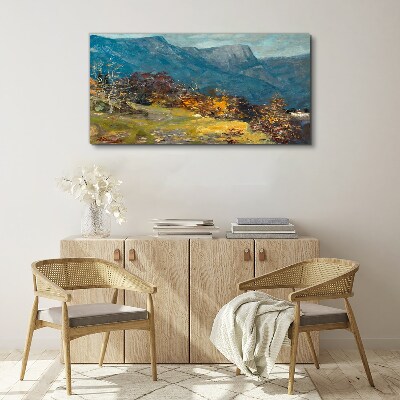 Mountain landscape in autumn colors Canvas wall art