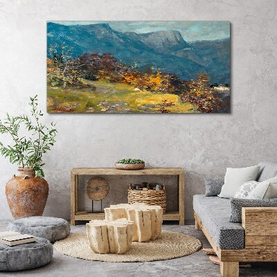 Mountain landscape in autumn colors Canvas wall art