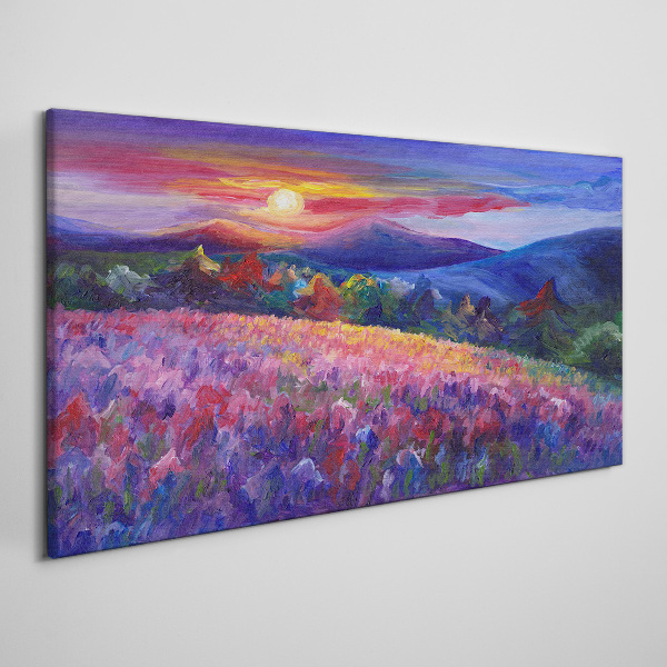 Landscape in sunset colors Canvas wall art