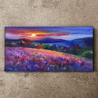 Landscape in sunset colors Canvas wall art