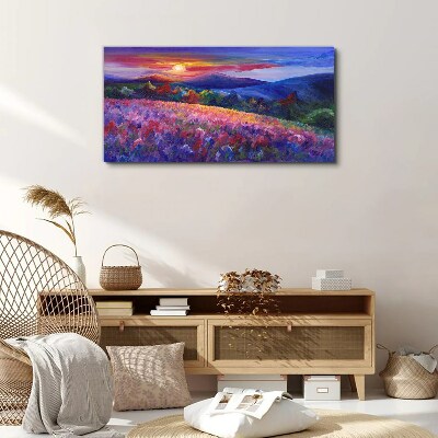 Landscape in sunset colors Canvas wall art