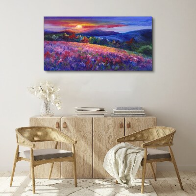 Landscape in sunset colors Canvas wall art