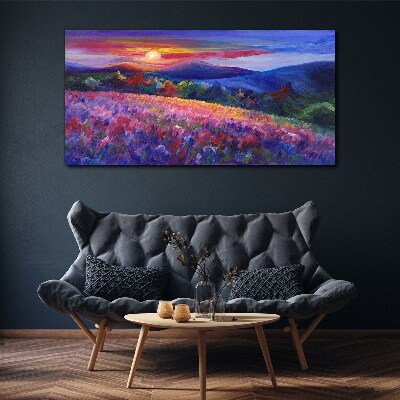 Landscape in sunset colors Canvas wall art