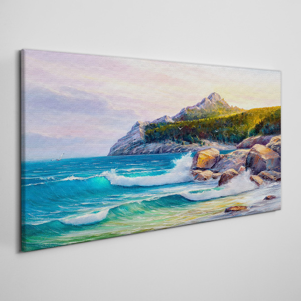 Calm Sea at Sunset Canvas wall art