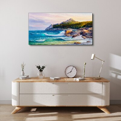 Calm Sea at Sunset Canvas wall art