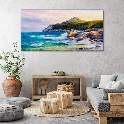 Calm Sea at Sunset Canvas wall art