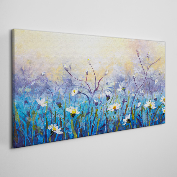 Floral landscape in pastel colors Print on canvas