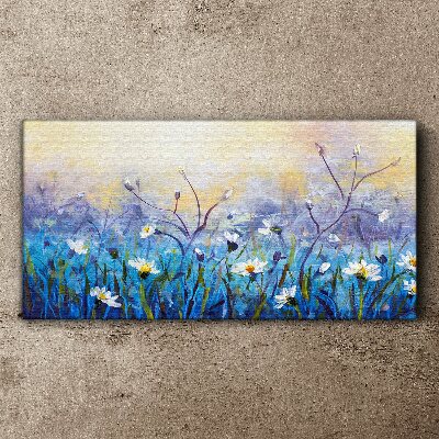 Floral landscape in pastel colors Print on canvas