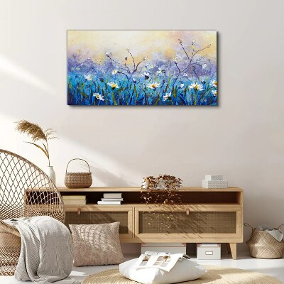 Floral landscape in pastel colors Print on canvas