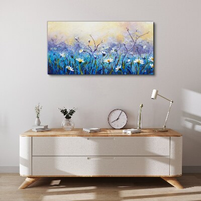 Floral landscape in pastel colors Print on canvas