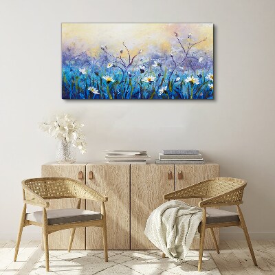 Floral landscape in pastel colors Print on canvas