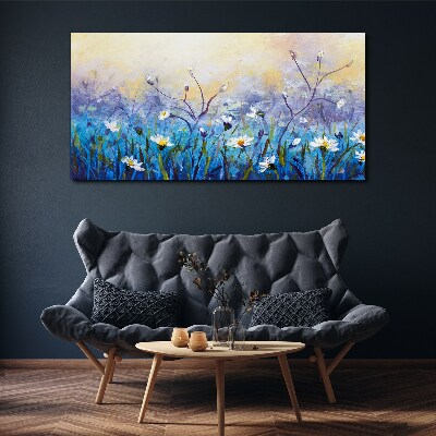 Floral landscape in pastel colors Print on canvas