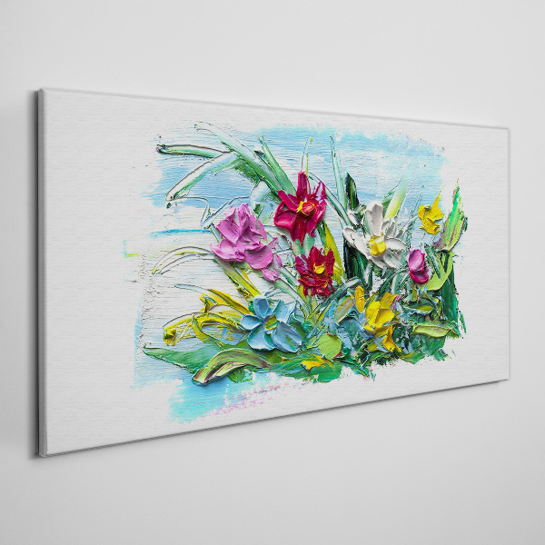 A floral bouquet in intense colors Print on canvas