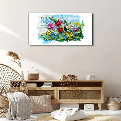 A floral bouquet in intense colors Print on canvas
