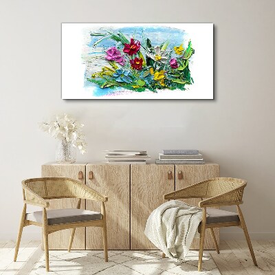 A floral bouquet in intense colors Print on canvas