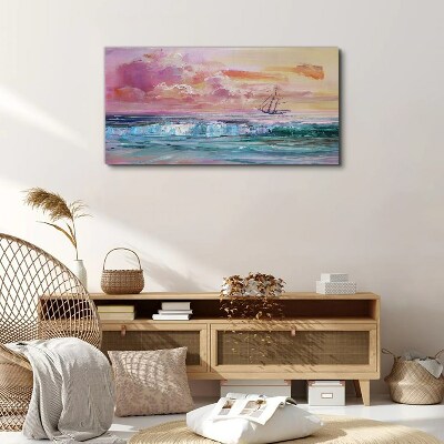 A peaceful sunset over the sea Print on canvas