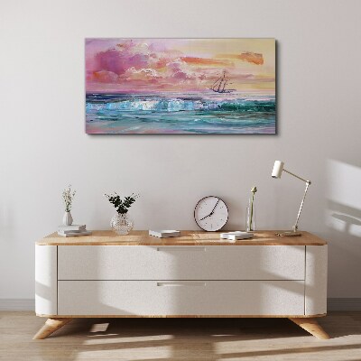 A peaceful sunset over the sea Print on canvas