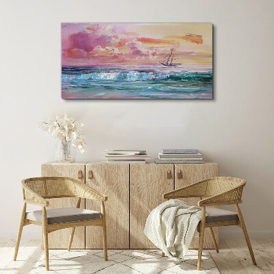 Painting ocean sea ship Canvas print