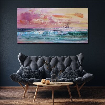 Painting ocean sea ship Canvas print