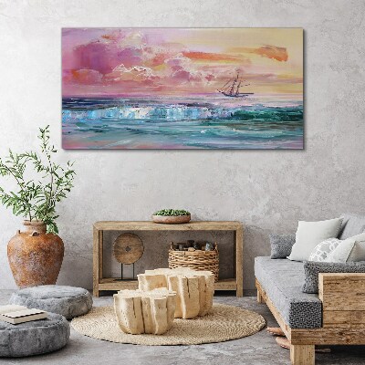 A peaceful sunset over the sea Print on canvas