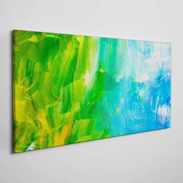 Green and blue abstraction Canvas wall art