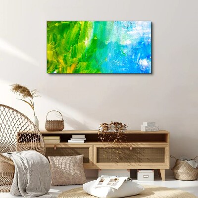 Green and blue abstraction Canvas wall art