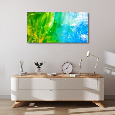 Green and blue abstraction Canvas wall art