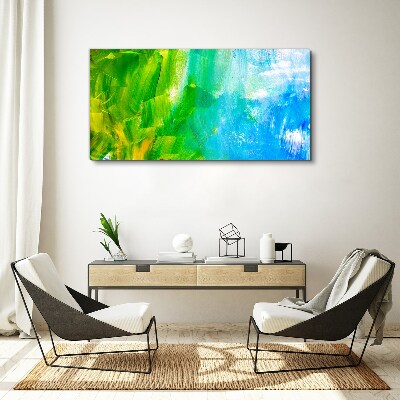 Green and blue abstraction Canvas wall art
